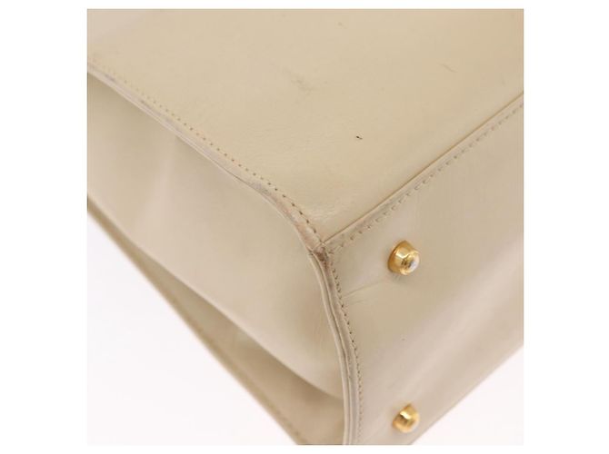 Borsa a mano GUCCI in pelle 2way Beige Gold Auth 197623 D'oro - vista 19