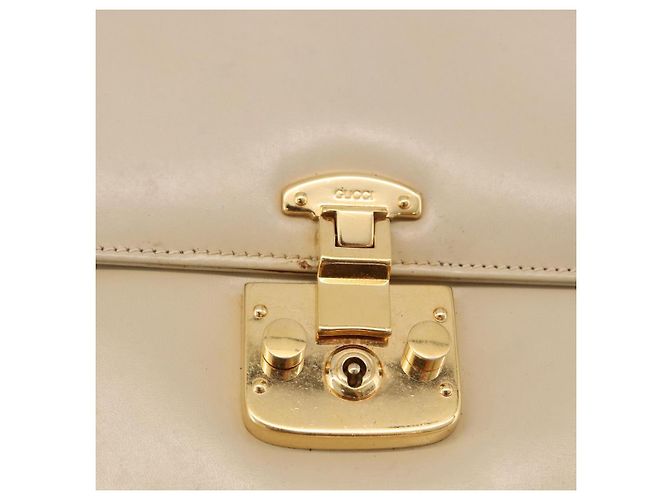 Borsa a mano GUCCI in pelle 2way Beige Gold Auth 197623 D'oro - vista 21