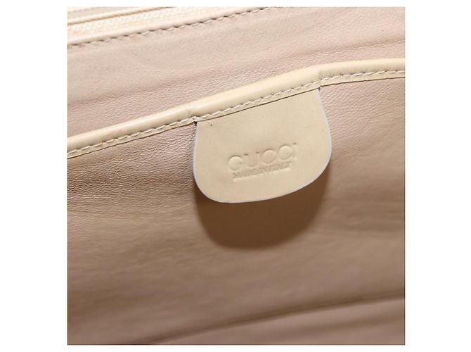 Borsa a mano GUCCI in pelle 2way Beige Gold Auth 197623 D'oro - vista 24