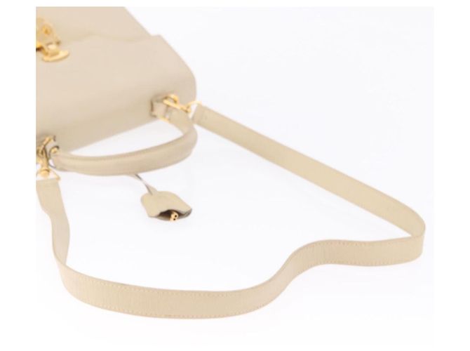 Borsa a mano GUCCI in pelle 2way Beige Gold Auth 197623 D'oro - vista 9