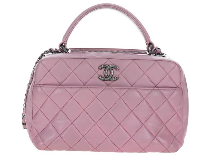 Borsa CHANEL Trendy CC Matelasse con catena in pelle d'agnello 2way Rosa CC Auth 202938SAM Argento - vista 13
