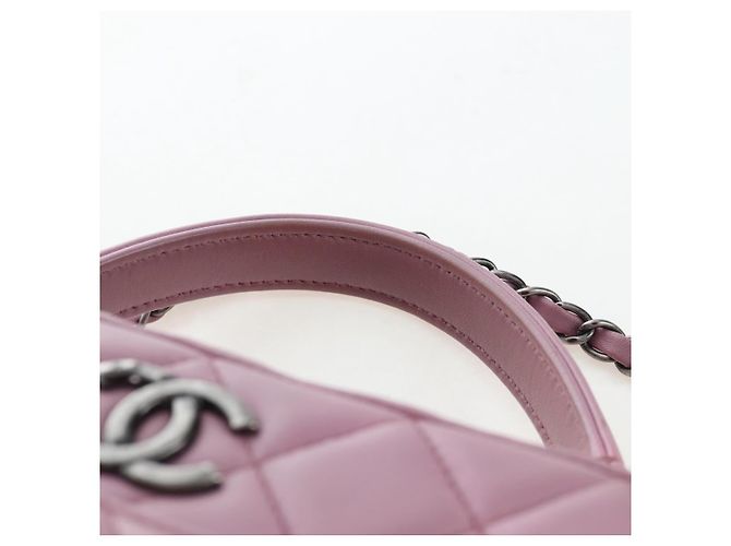 Borsa CHANEL Trendy CC Matelasse con catena in pelle d'agnello 2way Rosa CC Auth 202938SAM Argento - vista 14