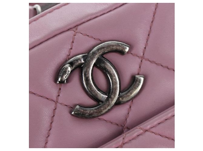 Borsa CHANEL Trendy CC Matelasse con catena in pelle d'agnello 2way Rosa CC Auth 202938SAM Argento - vista 20