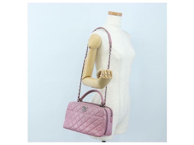Borsa CHANEL Trendy CC Matelasse con catena in pelle d'agnello 2way Rosa CC Auth 202938SAM Argento - vista 32