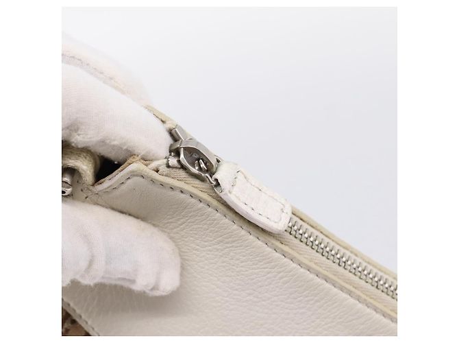 Borsa a tracolla Christian Dior Trotter Canvas Beige Silver Auth ka6062A Argento - vista 10