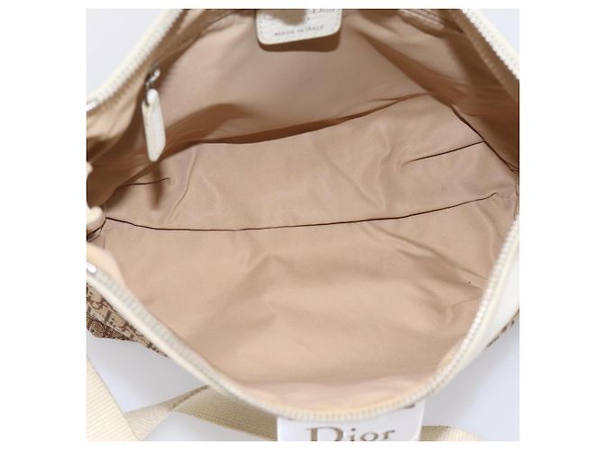 Borsa a tracolla Christian Dior Trotter Canvas Beige Silver Auth ka6062A Argento - vista 11