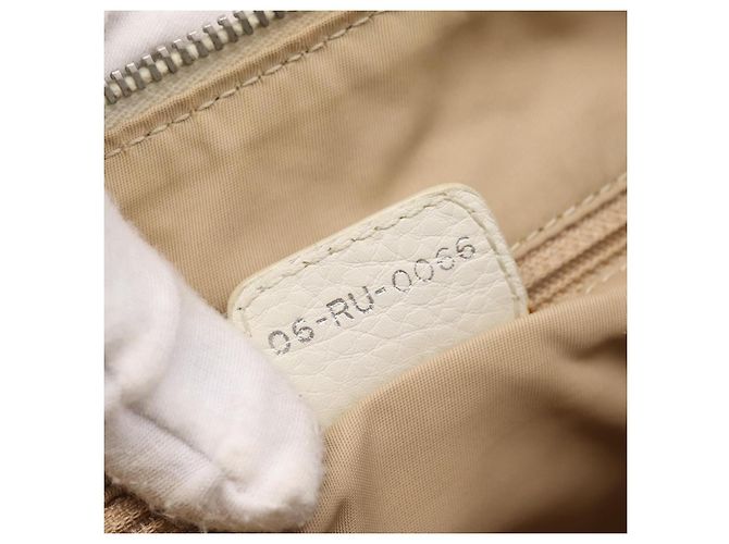 Borsa a tracolla Christian Dior Trotter Canvas Beige Silver Auth ka6062A Argento - vista 12
