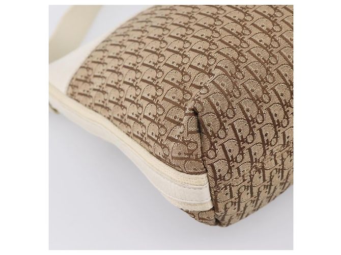 Borsa a tracolla Christian Dior Trotter Canvas Beige Silver Auth ka6062A Argento - vista 15
