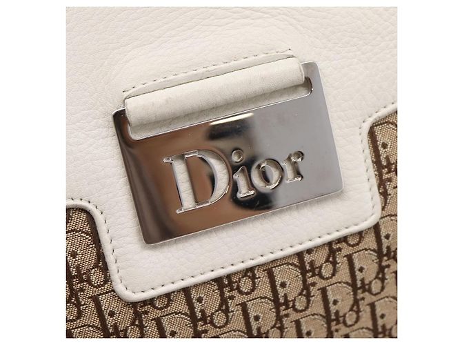 Borsa a tracolla Christian Dior Trotter Canvas Beige Silver Auth ka6062A Argento - vista 18