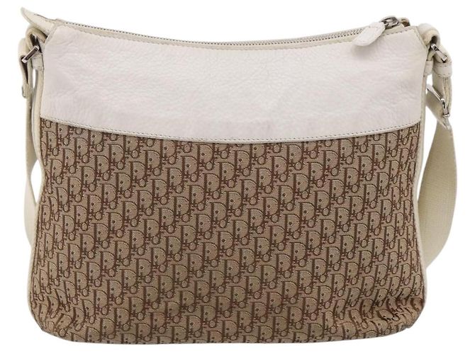 Borsa a tracolla Christian Dior Trotter Canvas Beige Silver Auth ka6062A Argento - vista 2