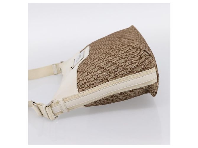 Borsa a tracolla Christian Dior Trotter Canvas Beige Silver Auth ka6062A Argento - vista 3