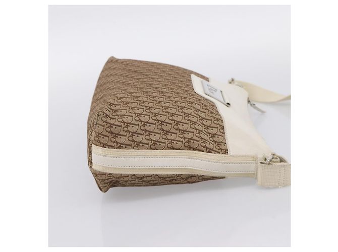 Borsa a tracolla Christian Dior Trotter Canvas Beige Silver Auth ka6062A Argento - vista 4