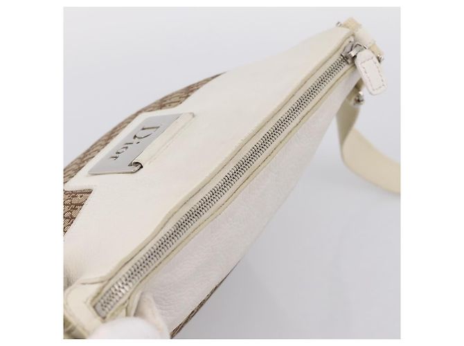 Borsa a tracolla Christian Dior Trotter Canvas Beige Silver Auth ka6062A Argento - vista 6
