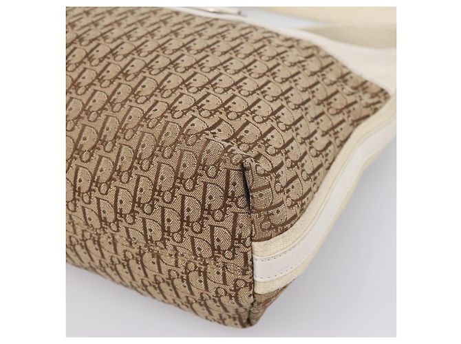 Borsa a tracolla Christian Dior Trotter Canvas Beige Silver Auth ka6062A Argento - vista 8