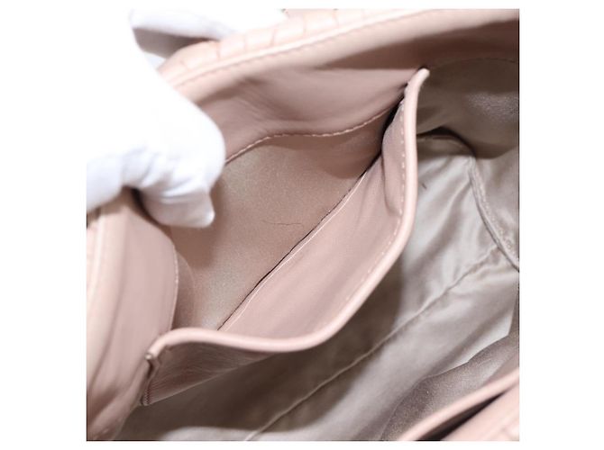 Borsa a tracolla Miu Miu Matelassé con catena in pelle 2way Rosa Argento Auth 202582V - vista 26