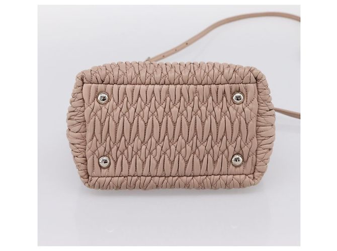 Borsa a tracolla Miu Miu Matelassé con catena in pelle 2way Rosa Argento Auth 202582V - vista 5