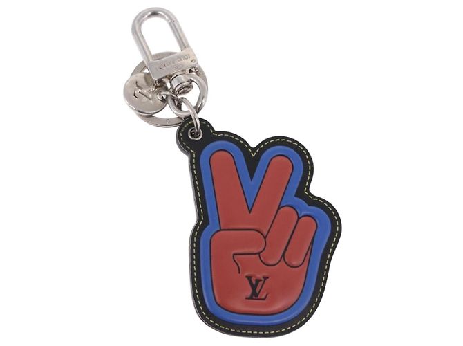 LOUIS VUITTON Porte Cles College LV League Peace Out Red M62753 LV Auth 202479A Argento Rosso - vista 2