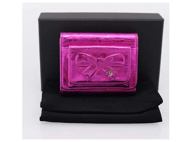 Cartera CHANEL Cuero Rosa Plata CC Auth 203048V - vista 12