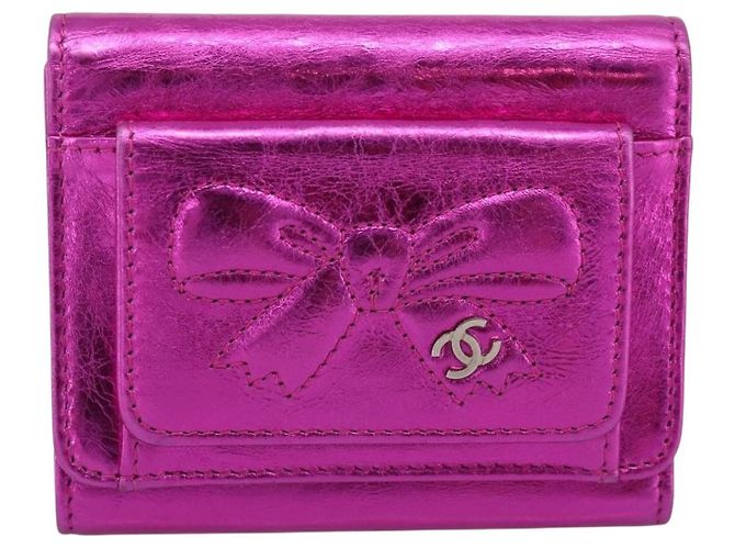 Cartera CHANEL Cuero Rosa Plata CC Auth 203048V - vista 13