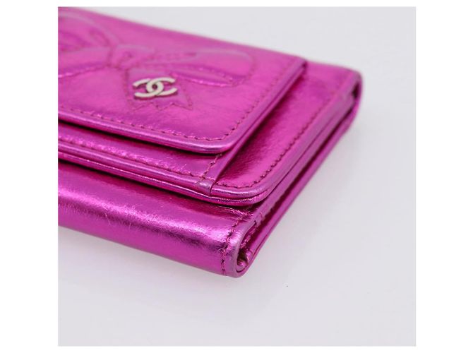 Cartera CHANEL Cuero Rosa Plata CC Auth 203048V - vista 14