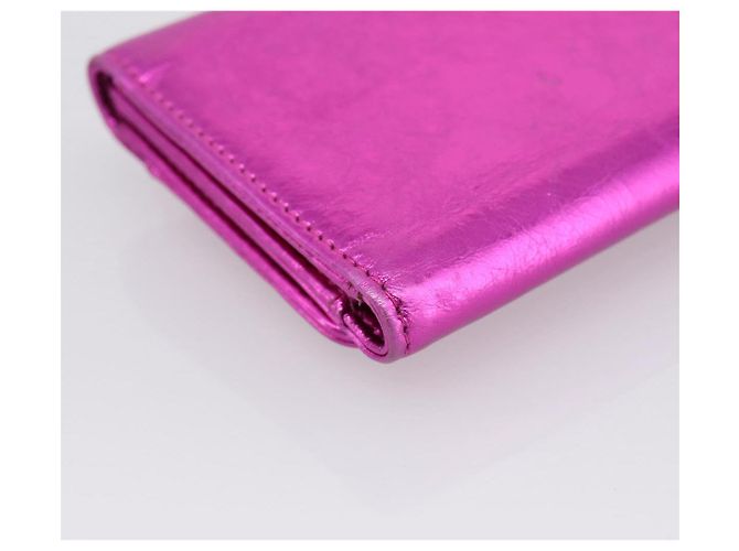 Cartera CHANEL Cuero Rosa Plata CC Auth 203048V - vista 17