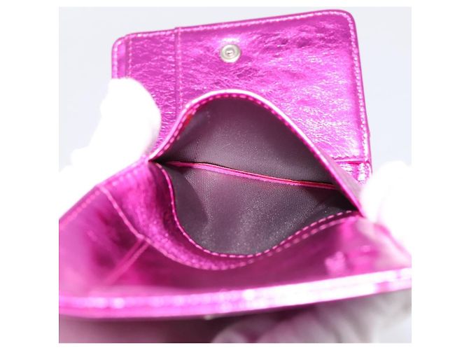Cartera CHANEL Cuero Rosa Plata CC Auth 203048V - vista 21