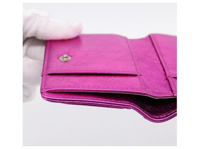 Cartera CHANEL Cuero Rosa Plata CC Auth 203048V - vista 22