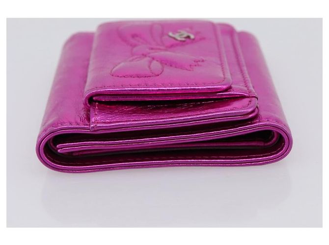 Cartera CHANEL Cuero Rosa Plata CC Auth 203048V - vista 3