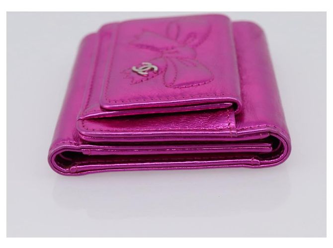 Cartera CHANEL Cuero Rosa Plata CC Auth 203048V - vista 4
