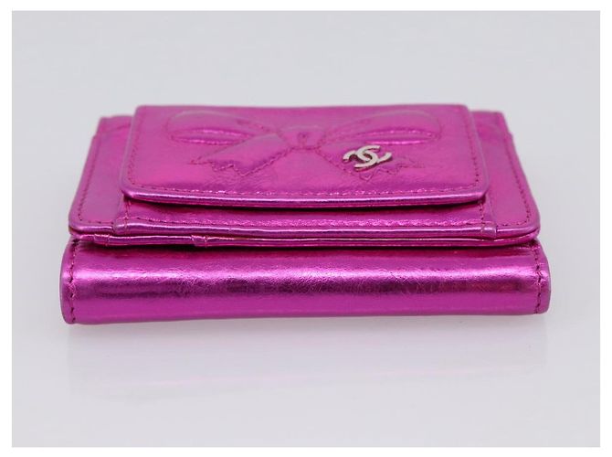 Cartera CHANEL Cuero Rosa Plata CC Auth 203048V - vista 6