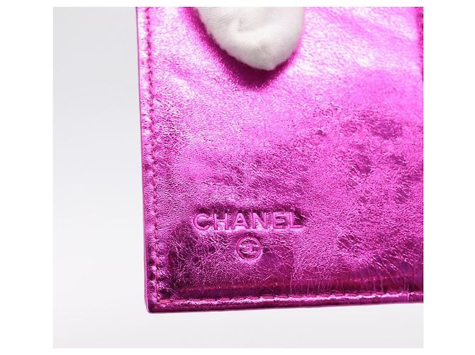 Cartera CHANEL Cuero Rosa Plata CC Auth 203048V - vista 8