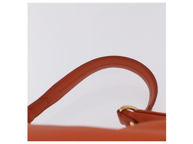 PRADA Schultertasche Vittero Dino Leather Orange Gold Auth 200974SAM Golden - Ansicht 14