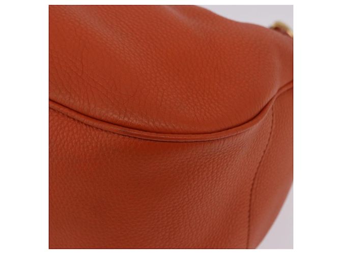 PRADA Schultertasche Vittero Dino Leather Orange Gold Auth 200974SAM Golden - Ansicht 15