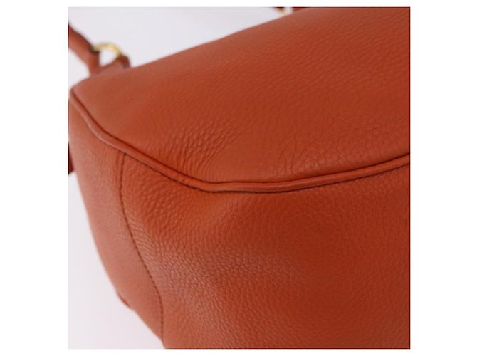 PRADA Schultertasche Vittero Dino Leather Orange Gold Auth 200974SAM Golden - Ansicht 16