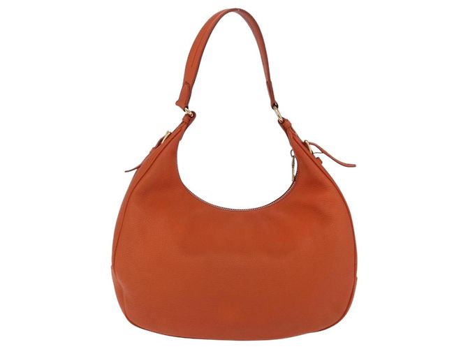 PRADA Schultertasche Vittero Dino Leather Orange Gold Auth 200974SAM Golden - Ansicht 2