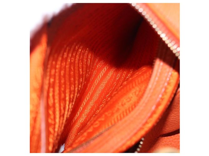 PRADA Schultertasche Vittero Dino Leather Orange Gold Auth 200974SAM Golden - Ansicht 24