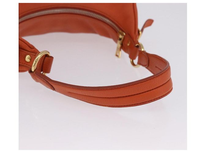PRADA Schultertasche Vittero Dino Leather Orange Gold Auth 200974SAM Golden - Ansicht 7