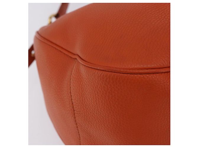 PRADA Schultertasche Vittero Dino Leather Orange Gold Auth 200974SAM Golden - Ansicht 8