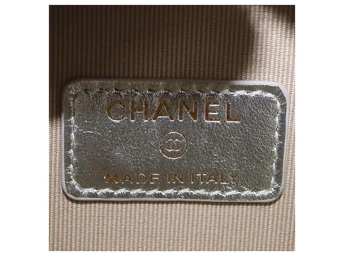 CHANEL Matelasse Chain Shoulder Pouch Lamb Skin Gold Silver CC Auth bs36858SAM Argento D'oro - vista 18