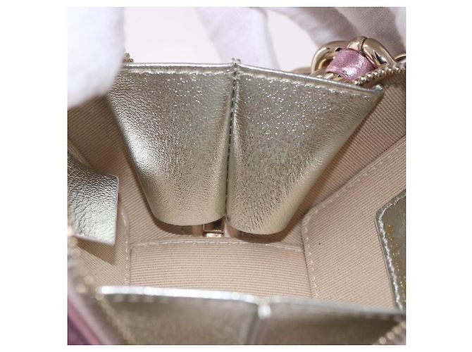 CHANEL Matelasse Chain Shoulder Pouch Lamb Skin Gold Silver CC Auth bs36858SAM Argento D'oro - vista 20