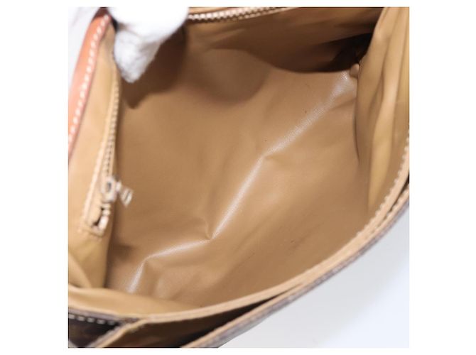 Céline Borsa a tracolla CELINE Macadam PVC Pelle Marrone Tono Oro Auth 201420 - vista 11
