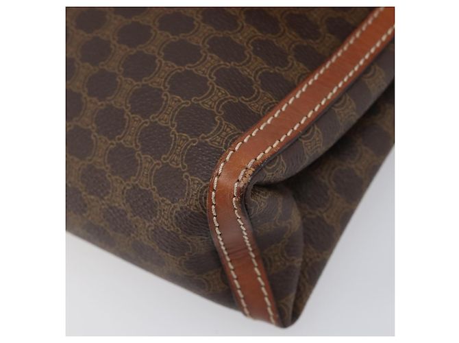 Céline Borsa a tracolla CELINE Macadam PVC Pelle Marrone Tono Oro Auth 201420 - vista 15