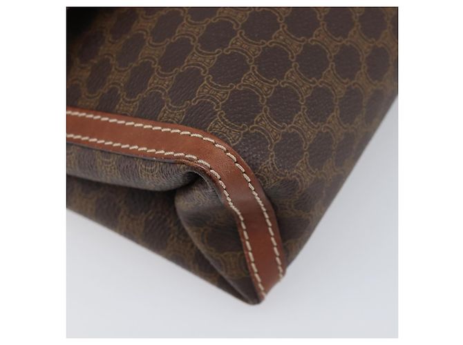 Céline Borsa a tracolla CELINE Macadam PVC Pelle Marrone Tono Oro Auth 201420 - vista 16