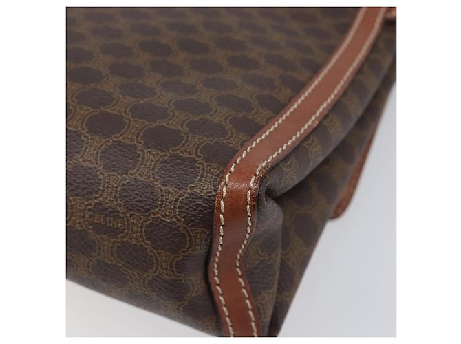 Céline Borsa a tracolla CELINE Macadam PVC Pelle Marrone Tono Oro Auth 201420 - vista 17