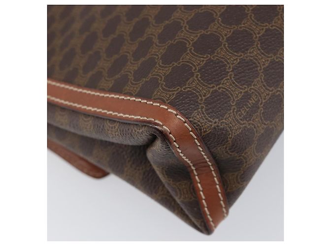 Céline Borsa a tracolla CELINE Macadam PVC Pelle Marrone Tono Oro Auth 201420 - vista 18