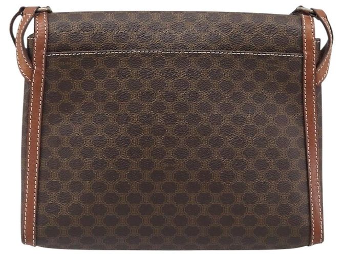 Céline Borsa a tracolla CELINE Macadam PVC Pelle Marrone Tono Oro Auth 201420 - vista 2
