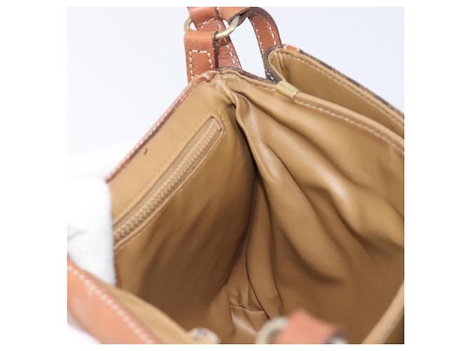 Céline Borsa a tracolla CELINE Macadam PVC Pelle Marrone Tono Oro Auth 201420 - vista 21