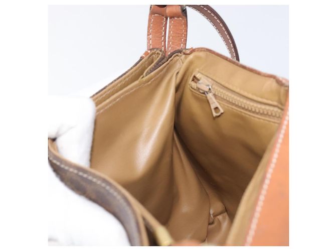 Céline Borsa a tracolla CELINE Macadam PVC Pelle Marrone Tono Oro Auth 201420 - vista 22