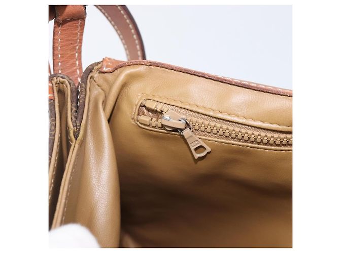 Céline Borsa a tracolla CELINE Macadam PVC Pelle Marrone Tono Oro Auth 201420 - vista 23