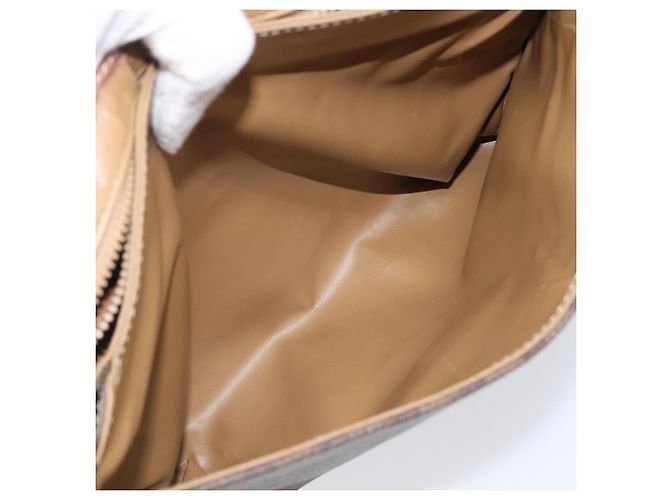 Céline Borsa a tracolla CELINE Macadam PVC Pelle Marrone Tono Oro Auth 201420 - vista 25